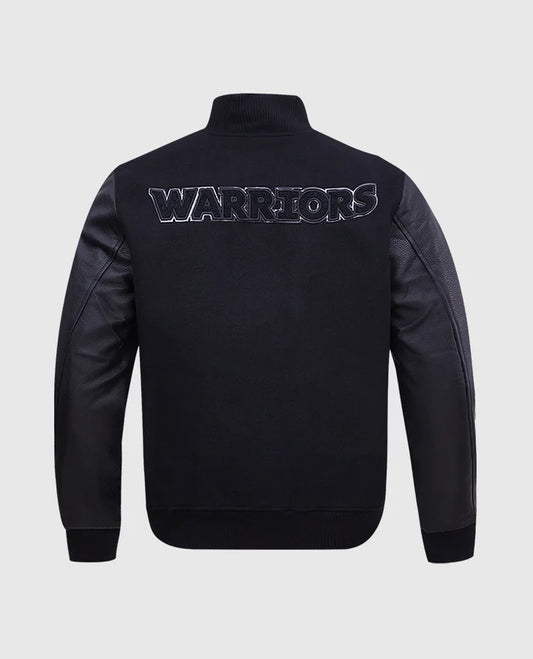 NBA Golden State Warriors Men's Black Varsity Jacket