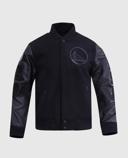 NBA Golden State Warriors Men's Black Varsity Jacket