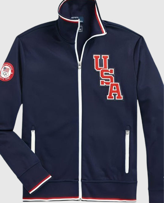Paris Olympics Team USA Track Blue Jacket