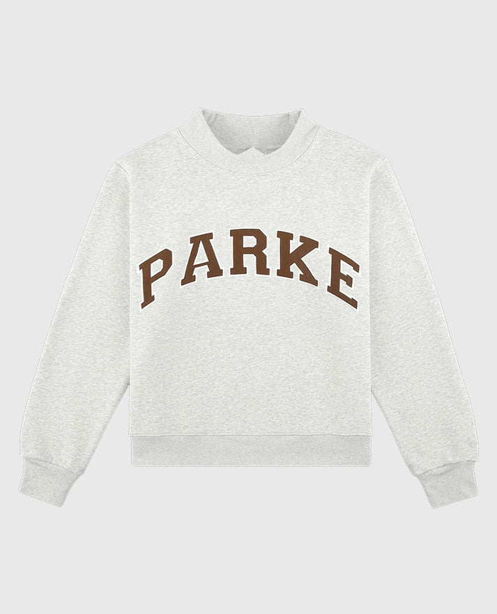 Parke Texas Varsity Mockneck Gray Sweatshirt