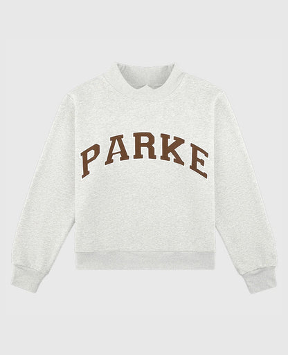 Parke Texas Varsity Mockneck Gray Sweatshirt