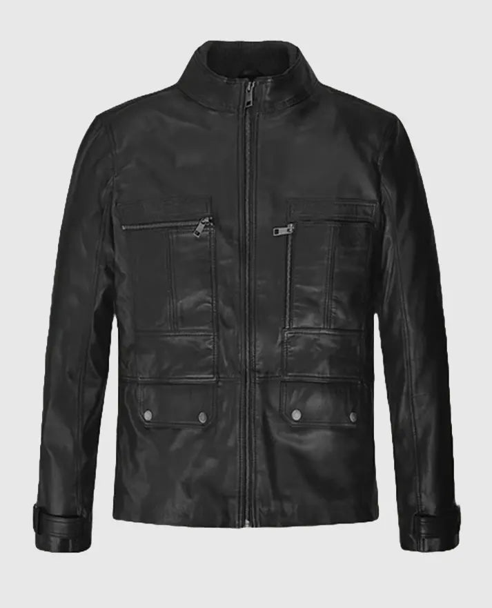 Paul Wesley Vampire Diaries Black Leather Jacket