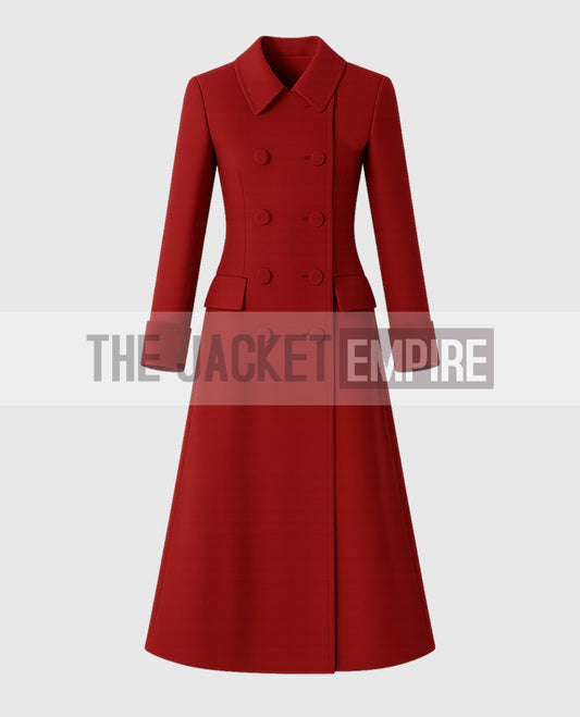 Princess Kate Middleton Red CoatPrincess Kate Middleton Red Long Coat
