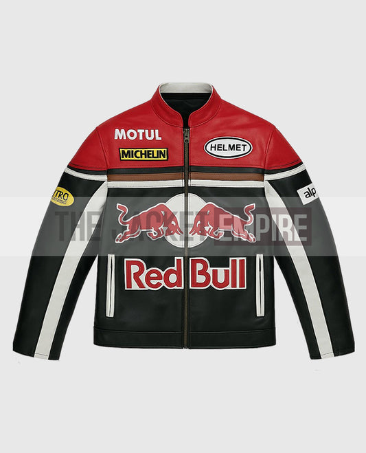 RED BULL Racing Red n Black Leather Jacket