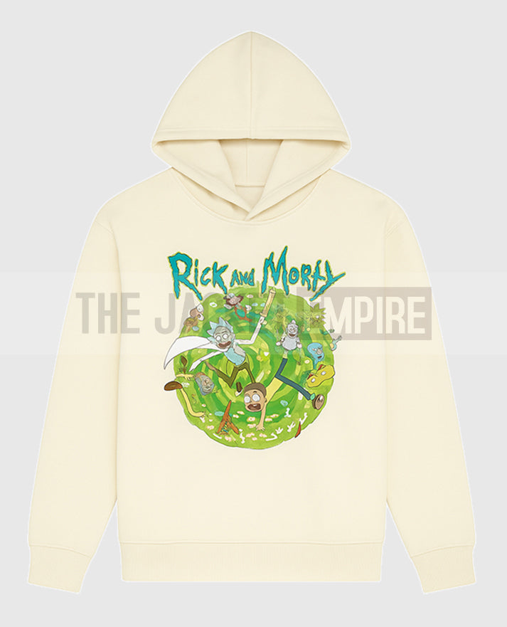 Rick and Morty Portal Collage White Hoodie