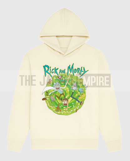 Rick and Morty Portal Collage White Hoodie