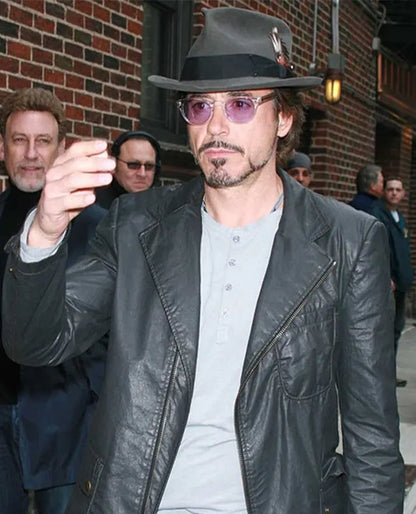 Robert Downey Jr Leather Blazer