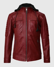Rodeo Hooded Leather Jacket For Men