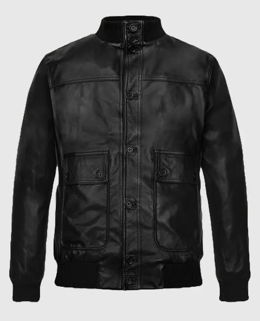 Ryan Reynolds Black Leather Jacket