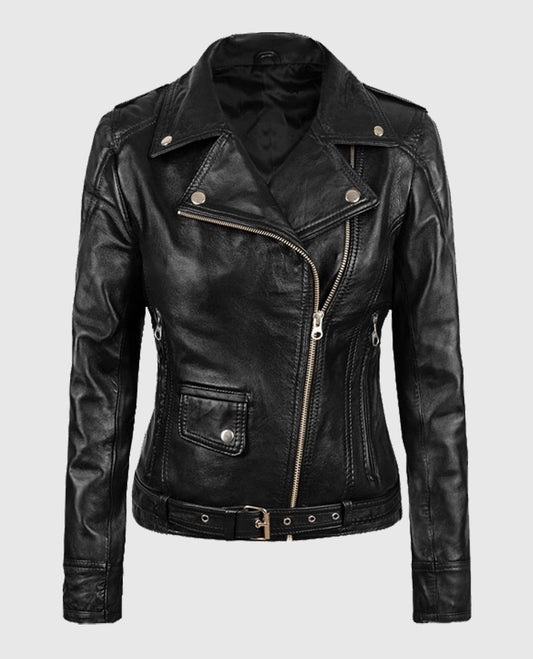 Sarah Connor Terminator Genisys Black Leather Jacket