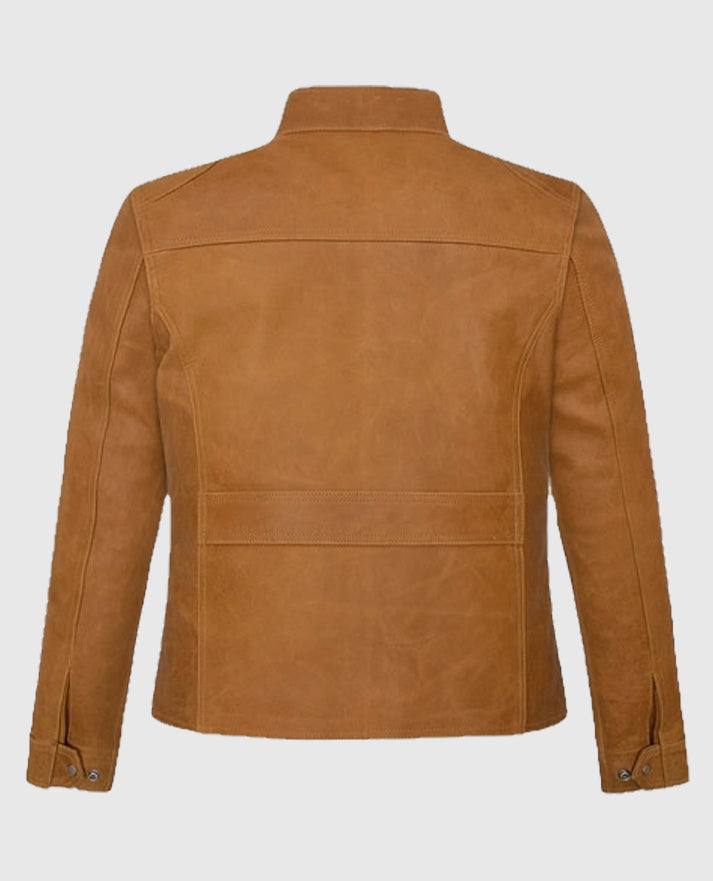 Scarlett Johansson The Avengers Brown Biker Leather Jacket