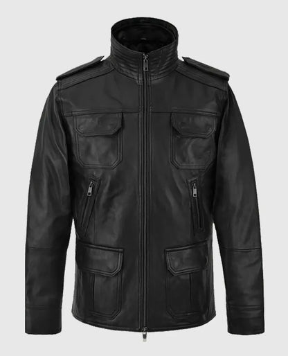 Sean Bean Cleanskin Black Leather Jacket