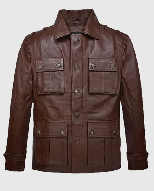 Sebastian Stan A Different Man Brown Leather Jacket