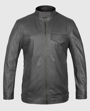 Shia Labeouf Transformers 3 Gray Leather Jacket