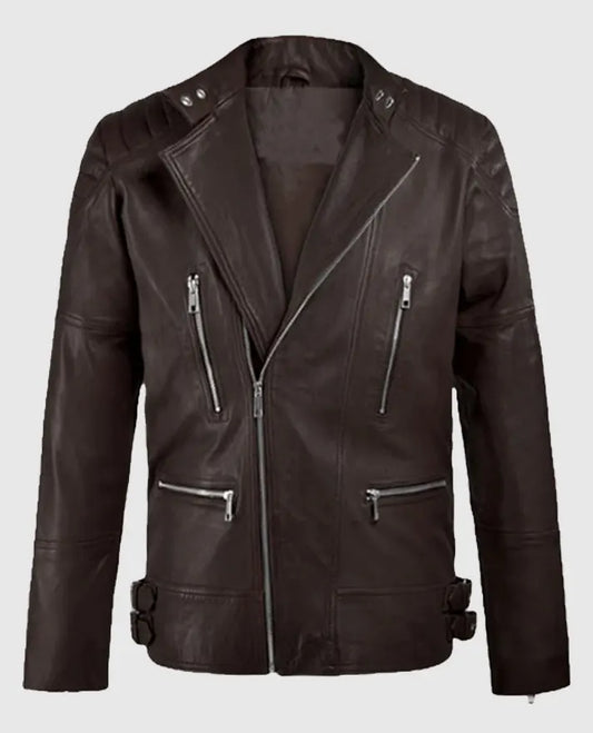 Shotgun Brown Moto Leather Jacket