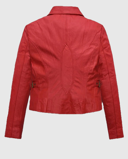 Soft Tango Red Washed Jennifer Lopez Gigli Red Leather Jacket