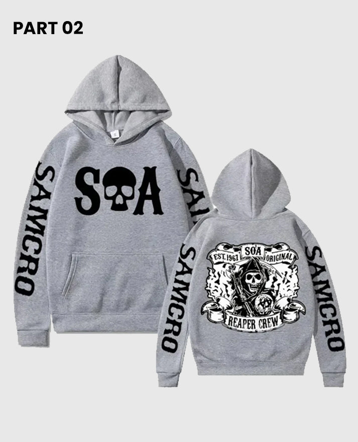 Sons of Anarchy SAMCRO Gray Hoodie