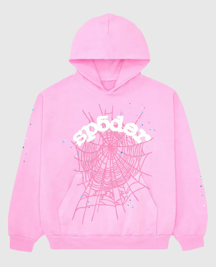 Sp5der OG Web Pullover Pink Hoodie