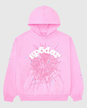Sp5der OG Web Pullover Pink Hoodie