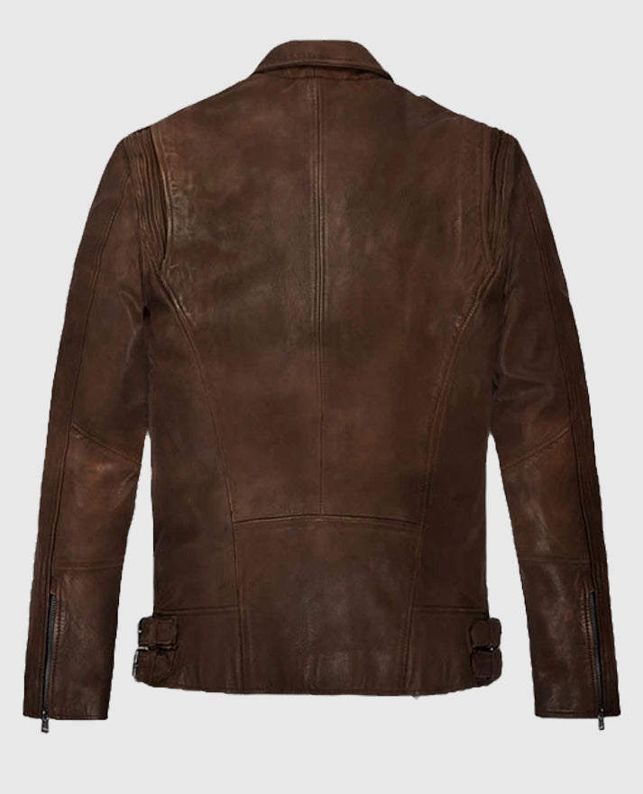 Spanish Brown Falcon Rider Leather Jacket