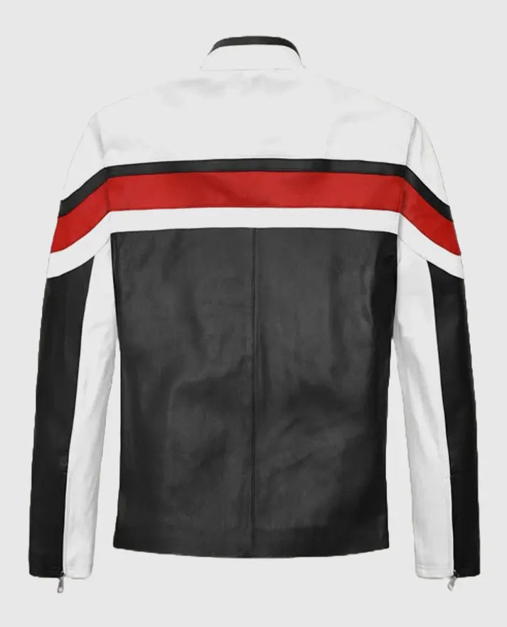 Striped Rocker Leather Jacket 