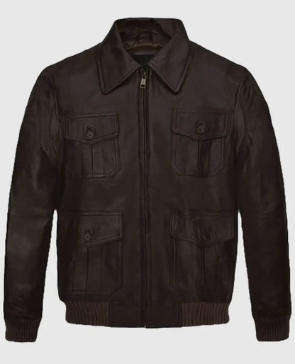 Taylor Lautner Abduction brown Leather Jacket