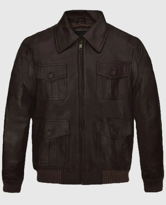Taylor Lautner Abduction brown Leather Jacket