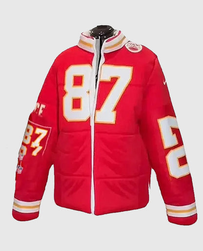 Taylor Swift Kelce 87 Puffer Red Jacket