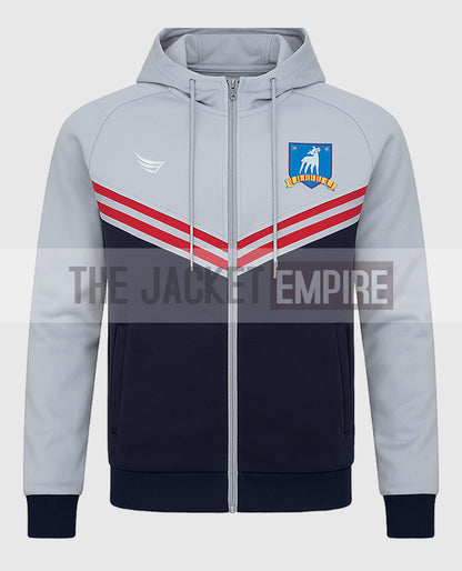 Ted Lasso Gray Track  Grey and Blue Jacket