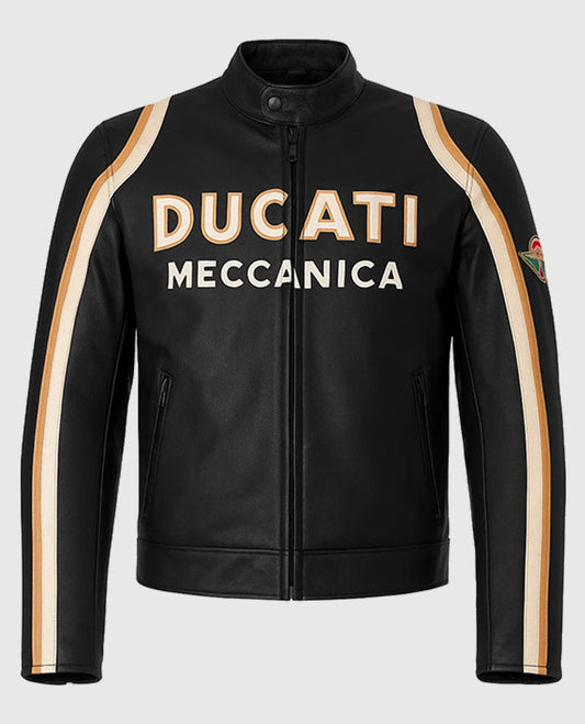 Tom Cruise Ducati Meccanica Leather Jacket in Black