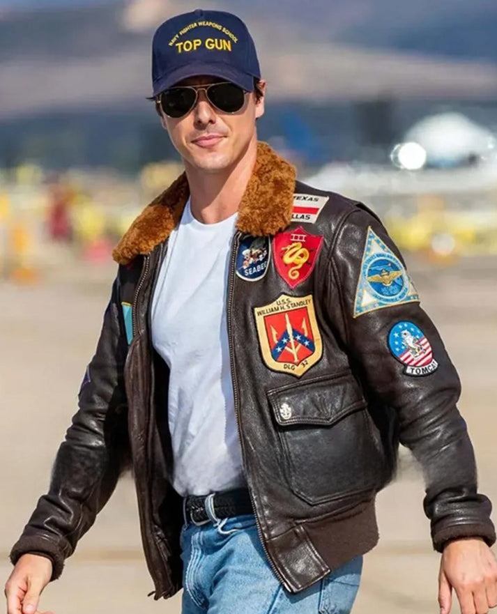 Top Gun Tom Cruise Bomber Leather Jacket