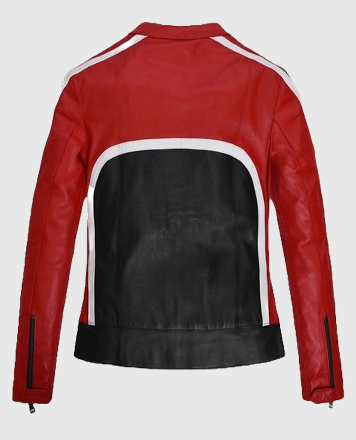 Ursula Corbero Money Heist Red n Black Leather Jacket
