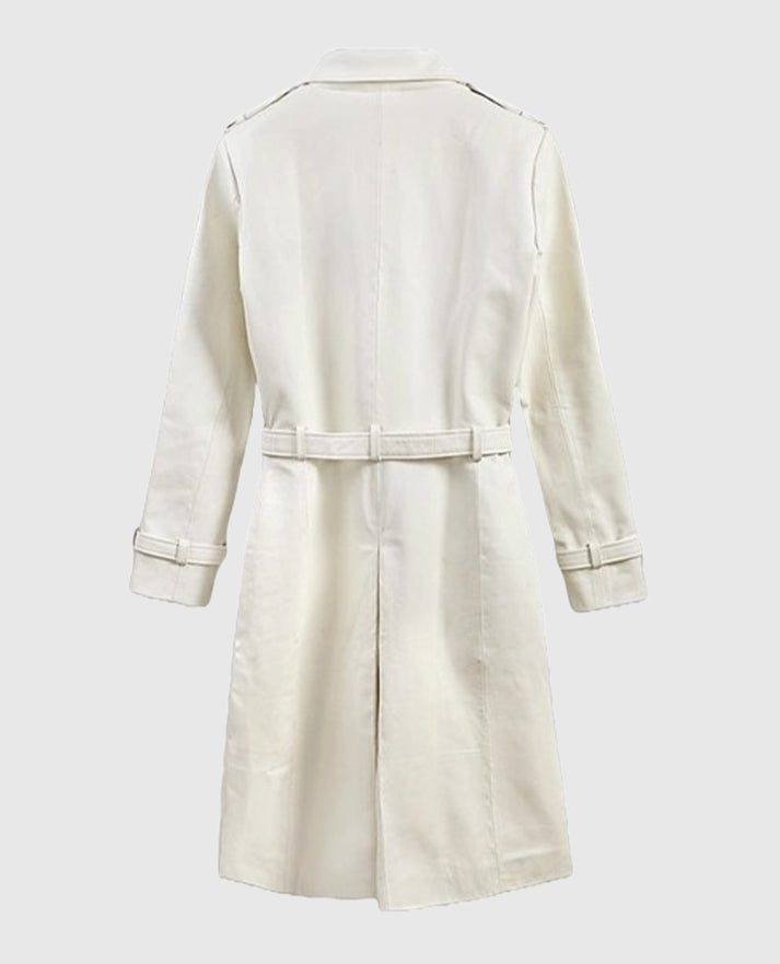 Vanessa Kirby Mission Impossible Fallout Leather White Long Coat