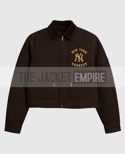 Vintage Carhartt x NY Yankees Crop Dark Brown Jacket