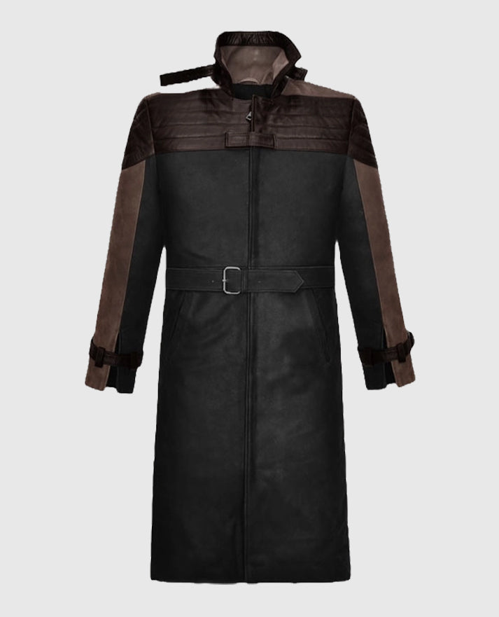 Watch Dogs 3 Legion Aiden Leather Black and Brown Trench Coat