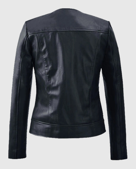 Women's Black Biker Leather Jacket