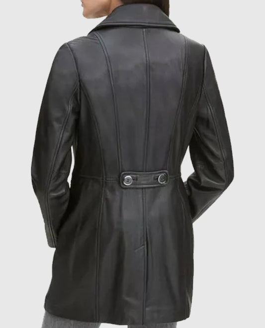 Womens Black Petite Black Trench Coat