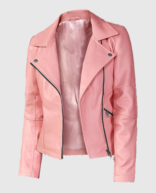 Women's Leather Pink Jacket