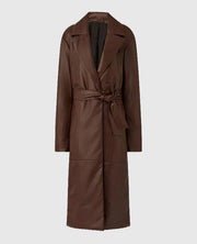 Women's Long 90s Vintage Leather Coat