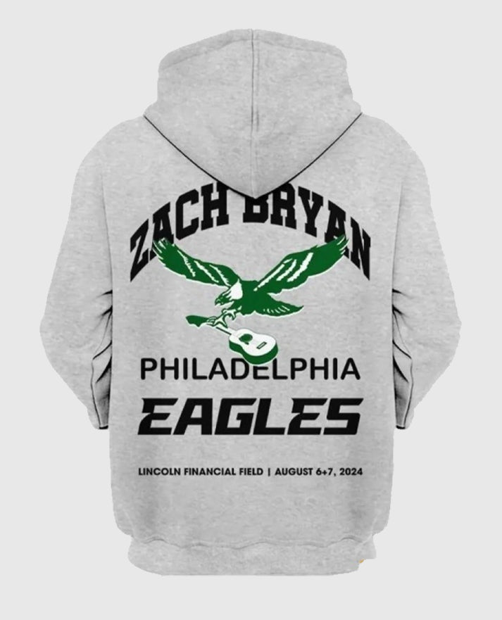 Zach Bryan Eagles Gray Hoodie