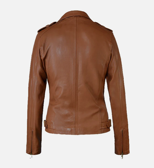 Women's Brown Biker Leather Jacket