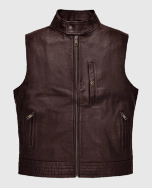 Men?s Road Shaper Dark Brown Leather Vest