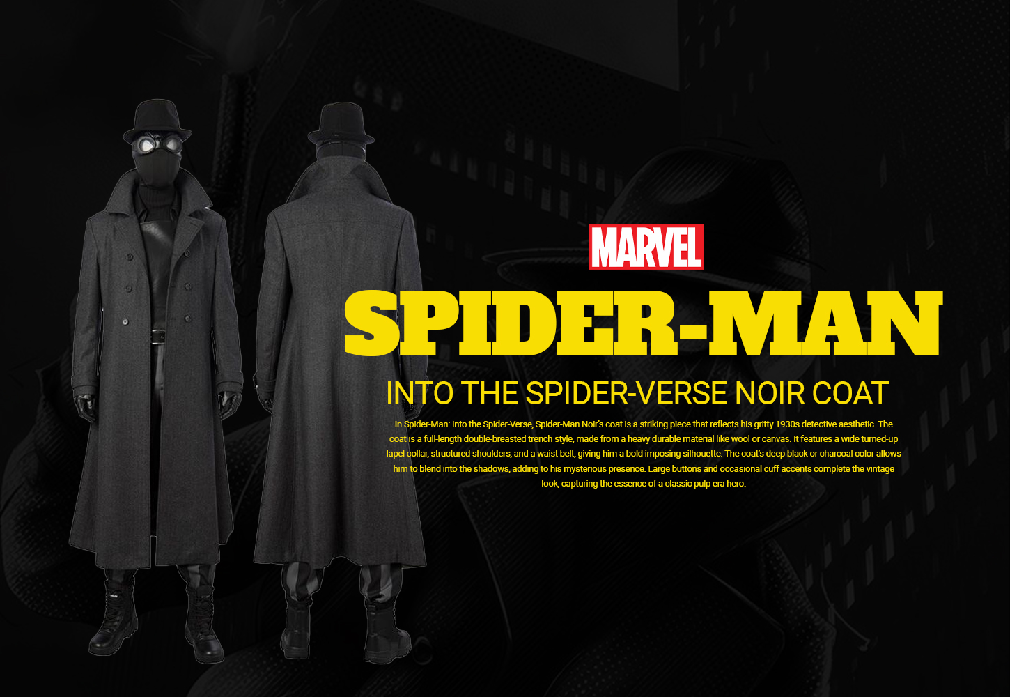 Spider Man Into the Spider Verse Spider Man Noir Coat