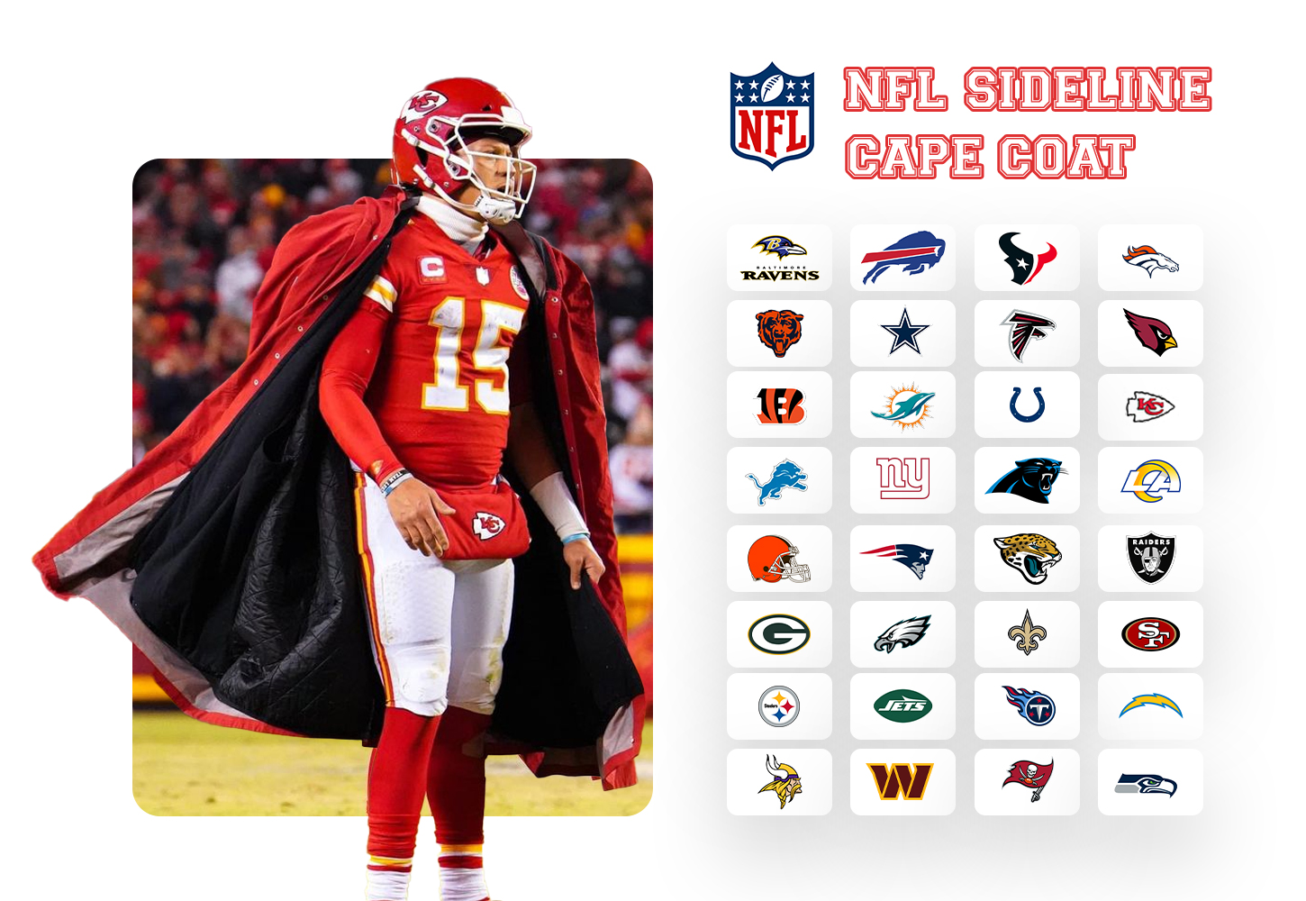 NFL Sideline Cape Coat