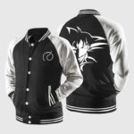 Dragon Ball Goku Black And White Varsity Jacket